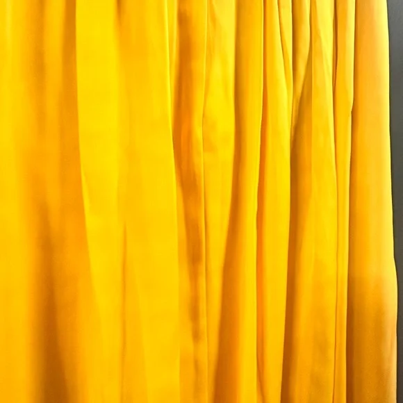 Ann Taylor Canary Yellow Midi Skirt with Gathered Waist - Picture 10 of 11